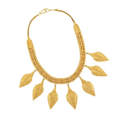Lot 505 - Gold Leaf Fringe Necklace, Ilias Lalaounis