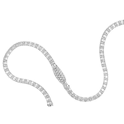 Lot 586 - Platinum and Diamond Necklace/Bracelet Combination, Van Cleef & Arpels