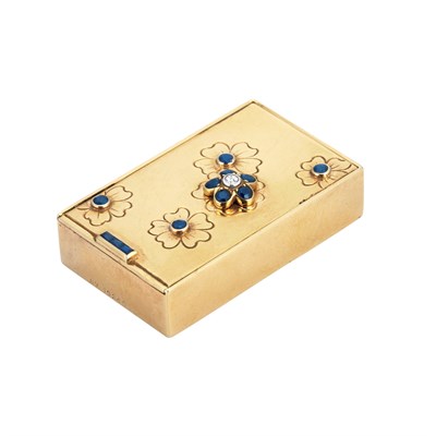Lot 232 - Gold, Sapphire and Diamond Travel Clock, Van Cleef & Arpels