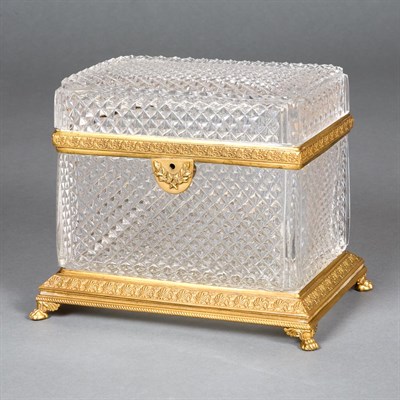 Lot 292 - Empire Style Gilt-Metal Mounted Glass Box...
