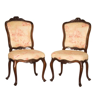 Lot 135 - Set of Six Rococo Style Mahogany Chairs