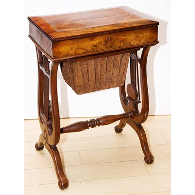 Lot 258 - Regency Style Mahogany Sewing Table Height 26...