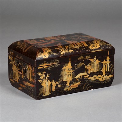 Lot 93 - Two Chinoiserie Decorated Black Lacquered...