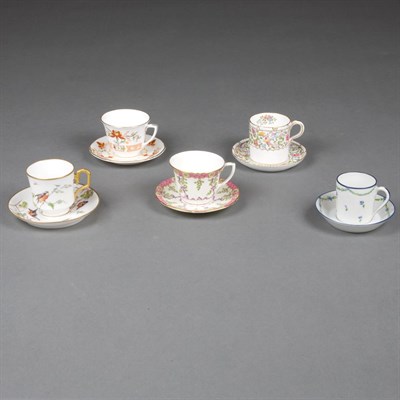 Lot 207 - Group of Porcelain Teacups and Saucers...