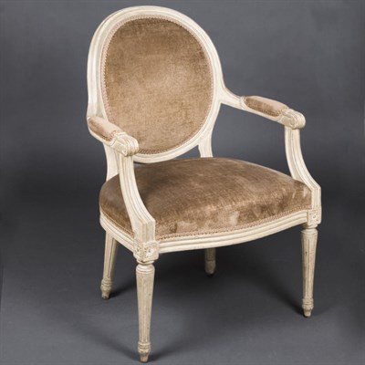 Lot 121 - Pair of Louis XV Style Painted Fauteuils