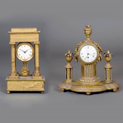 Lot 153 - Empire Style Gilt-Metal and Paper Mantel Clock;...