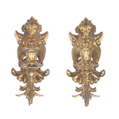 Lot 231 - Pair of Baroque Style Gold Painted Metal...