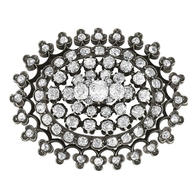 Lot 11 - Antique Silver, Gold and Diamond Plaque