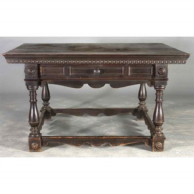 Lot 172 - English Baroque Style Stained Oak Side Table...