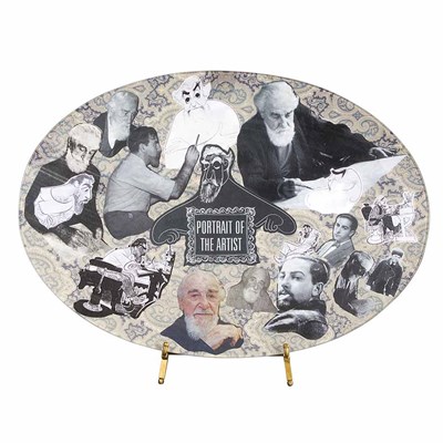 Lot 178 - Decoupage Plate Depicting Various Images of Al...