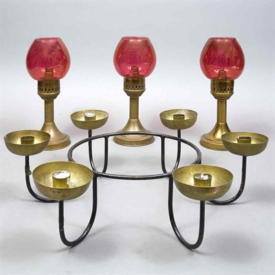 Lot 233 - Brass Six-Light Candelabrum Dinner Party...