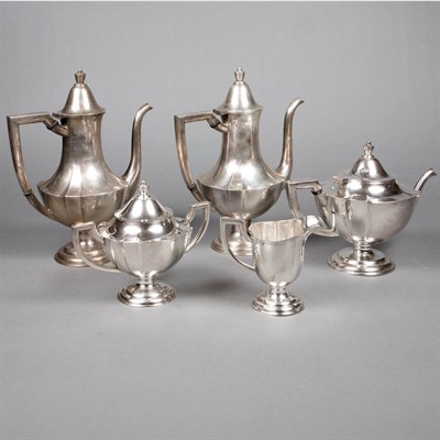 Lot 158 - Sterling Silver Five-Piece Tea and Coffee...