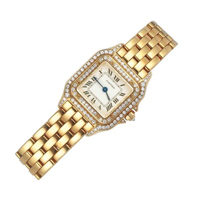 Lot 102 - Gold and Diamond Wristwatch, Cartier