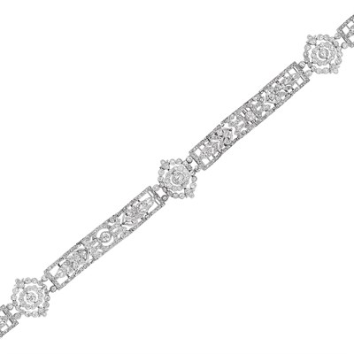 Lot 613 - Belle Epoque Platinum and Diamond Choker Necklace