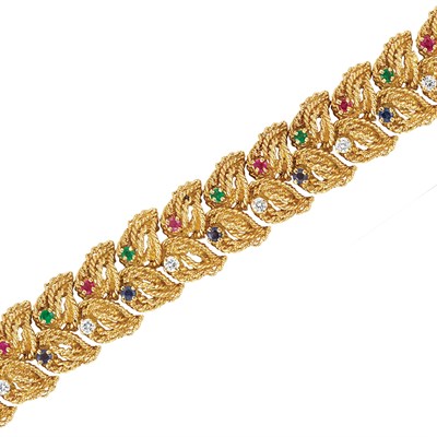 Lot 204 - Gold, Diamond and Gem-Set Bracelet, Tiffany & Co.