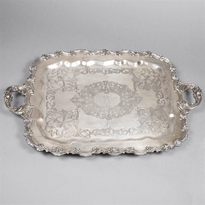 Lot 183 - Group of Four Silver Plated Tea Trays Length...
