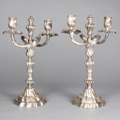 Lot 192 - Pair of Continental Rococo Style Silver Plated...