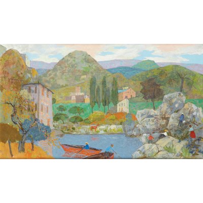 Lot 57 - Gregoire Michonze French, 1902-1982 Le Lac,...