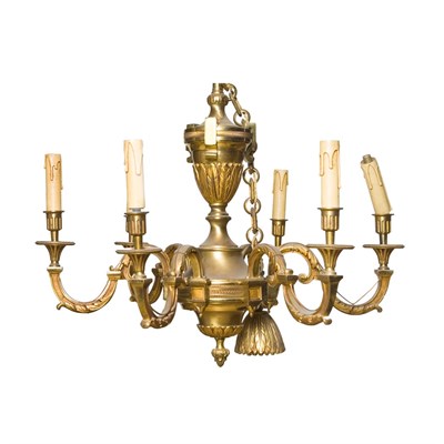 Lot 250 - Neoclassical Style Gilt-Bronze Six-Light...