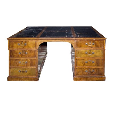 Lot 296 - George III Style Walnut Partner's Desk Height...