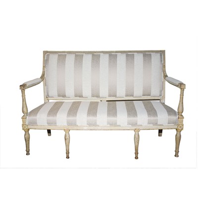 Lot 125 - Directoire Style Painted Settee Length 56 inches.