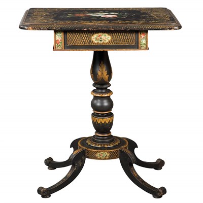 Lot 158 - Classical Painted and Stenciled Occasional...