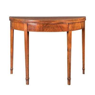 Lot 118 - George III Inlaid Mahogany Fold-Over Games...
