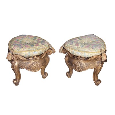 Lot 173 - Pair of Transitional Louis XV/XVI Style Carved...