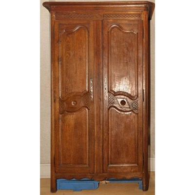 Lot 145 - Provincial Louis XVI Style Oak Armoire Height...