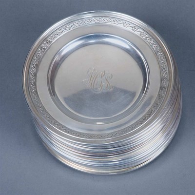 Lot 335 - Assembled Set of Sterling Silver Bread Plates...