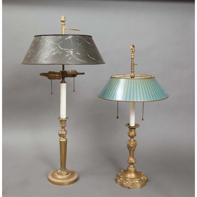 Lot 513 - Two French Gilt-Bronze Bouillotte Lamps Each...