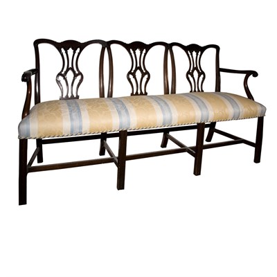 Lot 307 - Georgian Style Mahogany Triple Chair Back...
