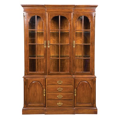 Lot 175 - Georgian Style Mahogany Breakfront Bookcase...