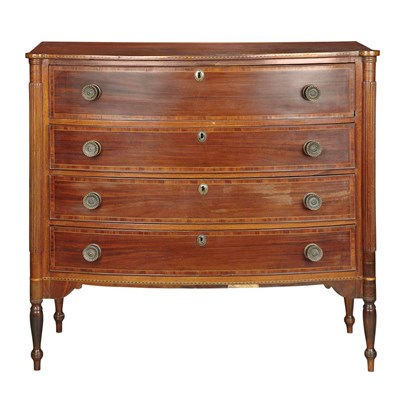 Lot 125 - Federal Inlaid Mahogany Bow Front Butler's...