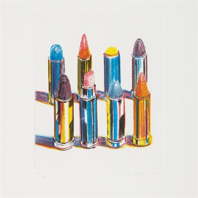 Lot 102 - Wayne Thiebaud (b. 1920) EIGHT LIPSTICKS Color...