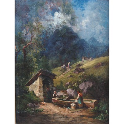 Lot 16 - Georg Geyer Austrian, 1823-1912 A Day's Wash...