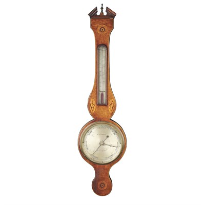 Lot 64 - George III Inlaid Mahogany Banjo Barometer...