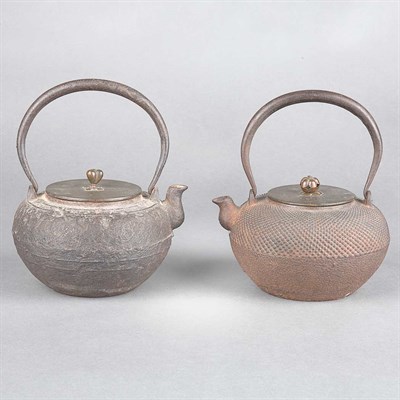 Lot 328 - Two Japanese Iron Teapots