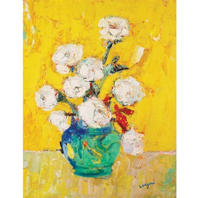Lot 48 - Bernard Lorjou French, 1908-1986 White Roses...