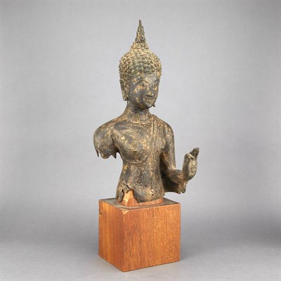 Lot 1247 - Thai Bronze Bust Possibly 18th century Height...