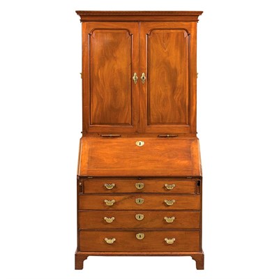 Lot 356 - George III Mahogany Bureau Bookcase In two...