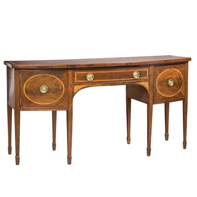 Lot 461 - George III Satinwood Banded Mahogany Bow Front...