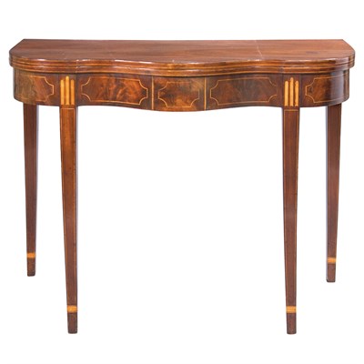 Lot 175 - Federal Inlaid Mahogany Fold-Over Games Table...