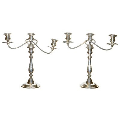 Lot 310 - Pair of Gorham Sterling Silver Three-Light...