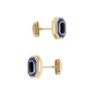 Lot 200 - Pair of Gold and Enamel Cufflinks, David Webb