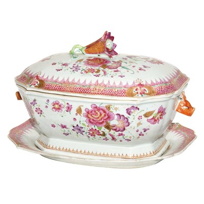Lot 553 - Chinese Famille Rose Porcelain Tureen on Stand...