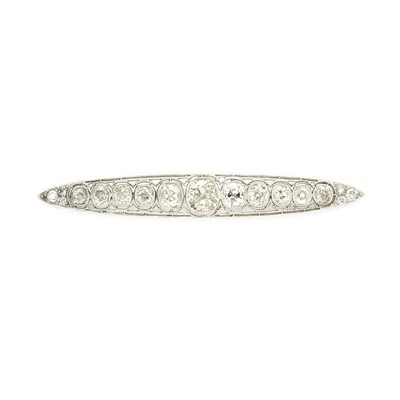 Lot 604 - Platinum and Diamond Bar Pin