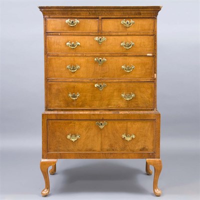Lot 294 - George II Walnut High Chest The straight...