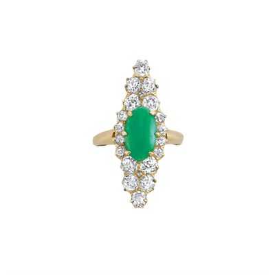 Lot 668 - Gold, Jade and Diamond Ring