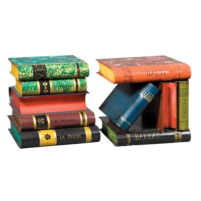 Lot 444 - Pair of Tole Book-Form Tables Height 18 inches,...
